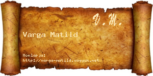 Varga Matild névjegykártya